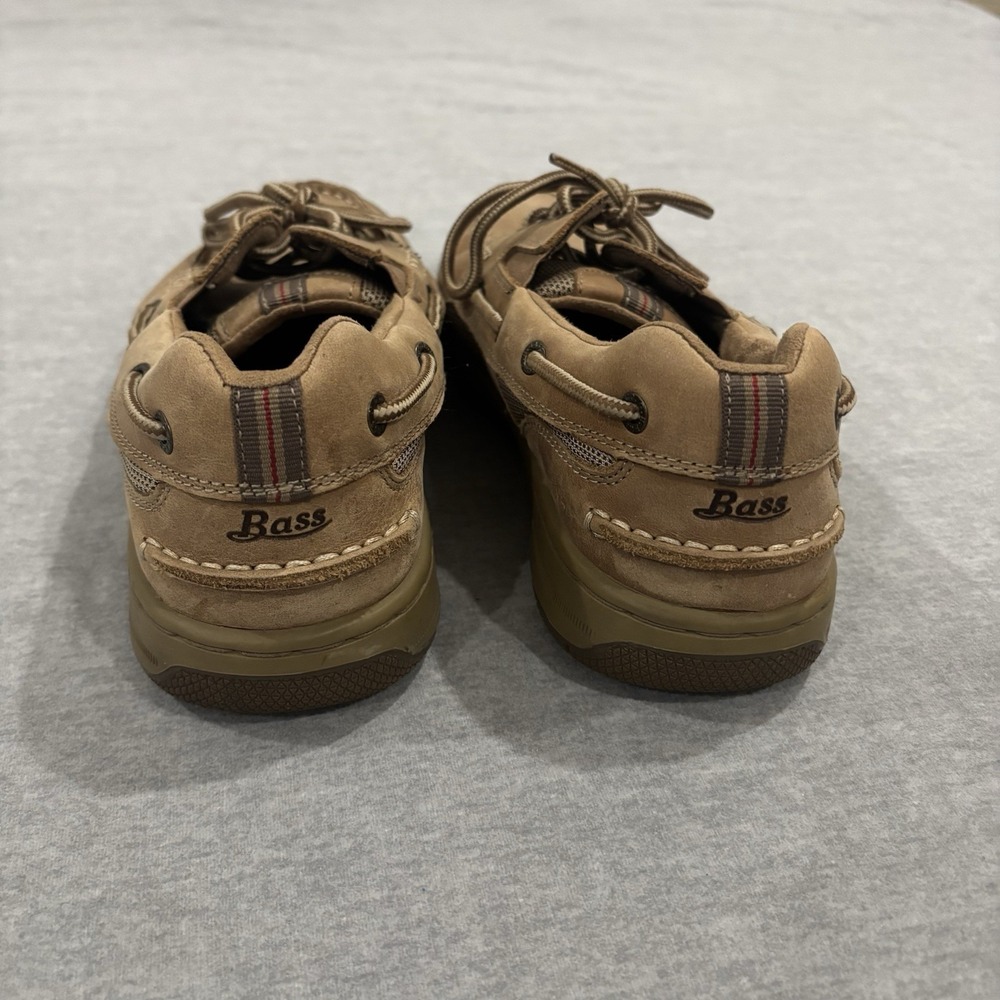 G.H. Bass Mens Explorer Boat Shoes Tan Leather Mesh BASS-EARL III Size 9M - Picture 3 of 10